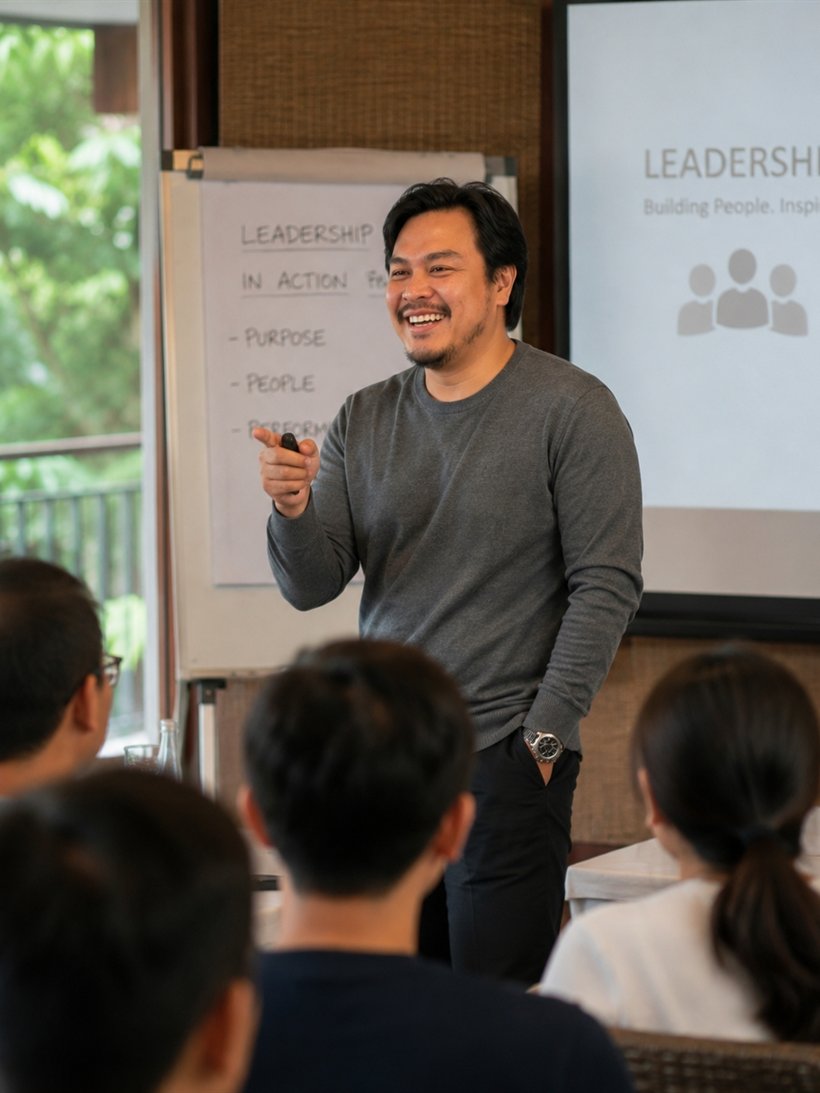 Mig Molina leading a leadership workshop